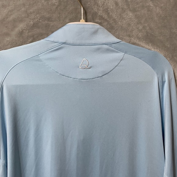 Deolax Sweater Mens Extra Large Light Blue Golf Quarter Zip Pullover Performance - Picture 7 of 13